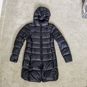 Uniqlo ultra puffer down winter black hooded coat